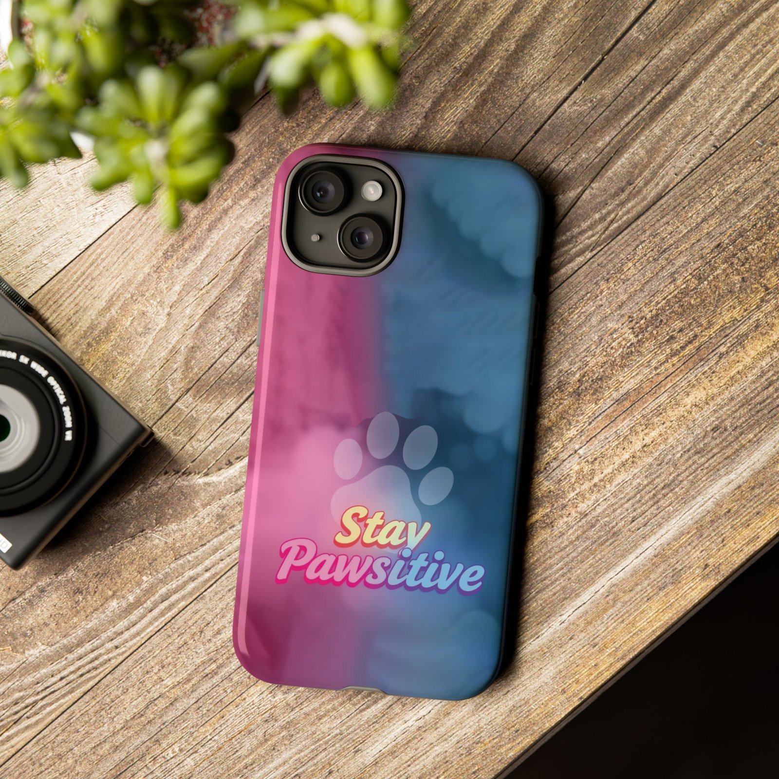 Stay Pawsitive Neon Paw Phone Case | Colorful Dog Lover Gift | Glossy Tough iPhone, Samsung & Pixel Cover - Image 85