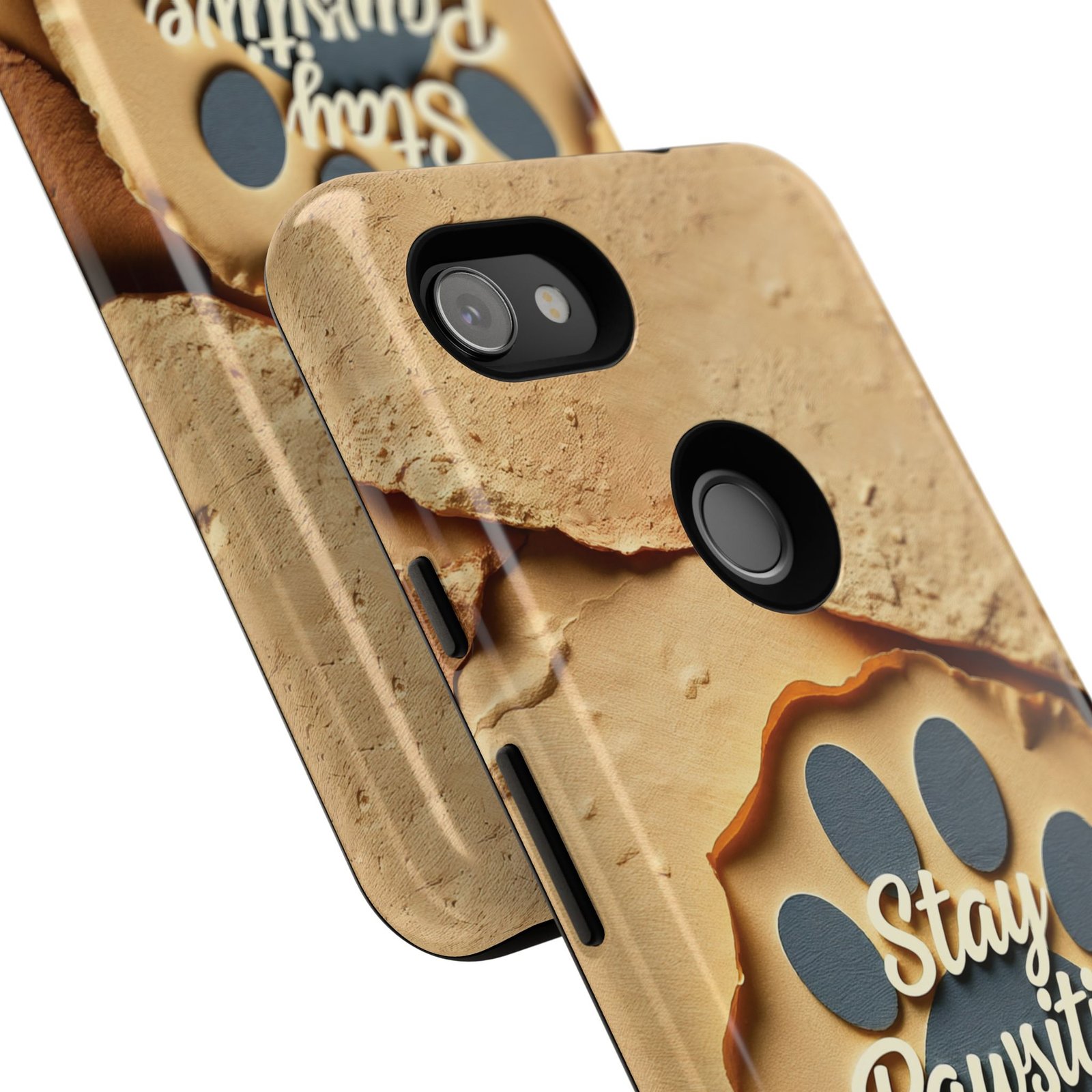 Stay Pawsitive Sand Paw Phone Case | Warm Earth-Tone Dog Lover Gift | Glossy Tough iPhone, Samsung & Pixel Cover - Image 151