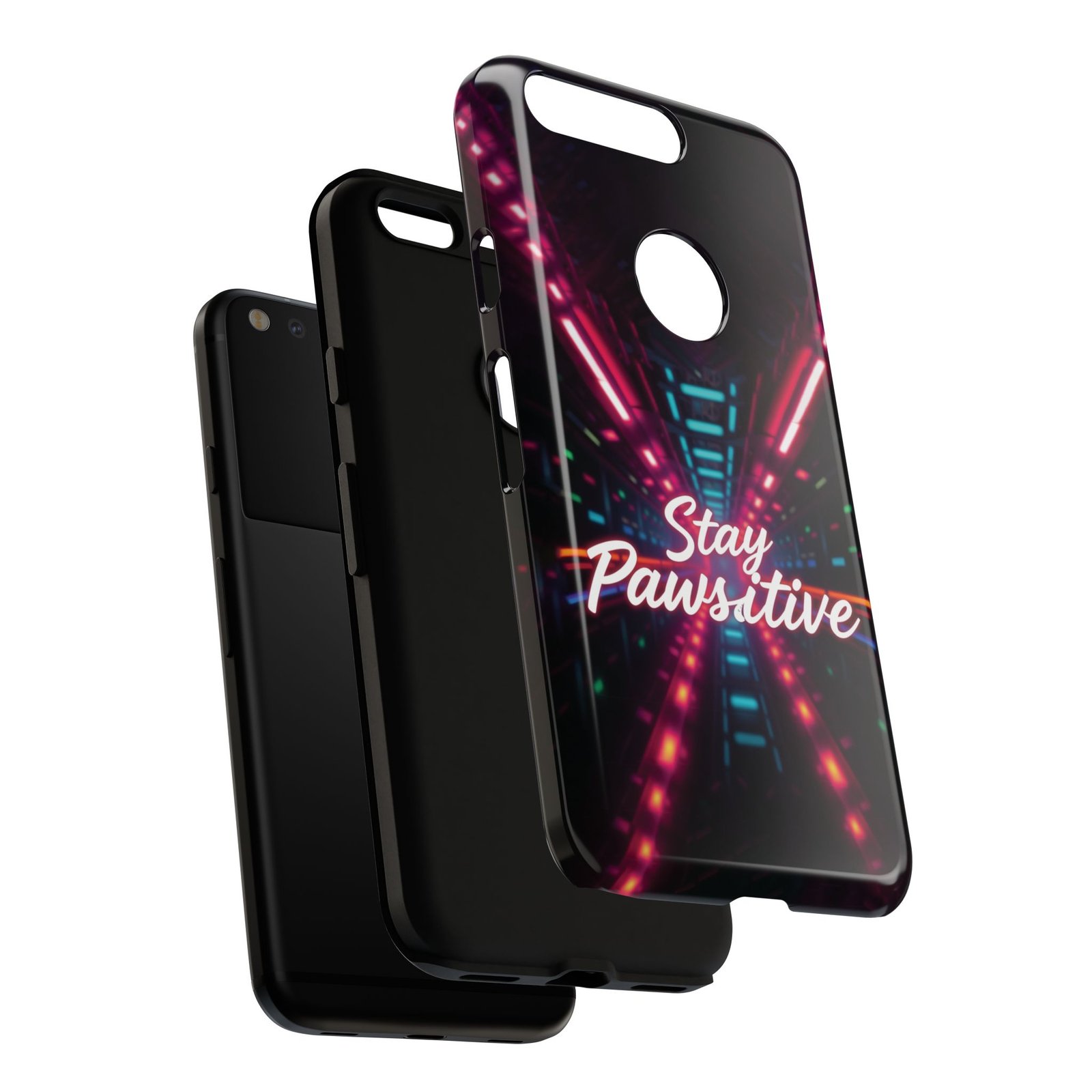 Stay Pawsitive Cyber Tunnel Phone Case | Futuristic Dog Lover Gift | Glossy Tough iPhone, Samsung & Pixel Cover - Image 154