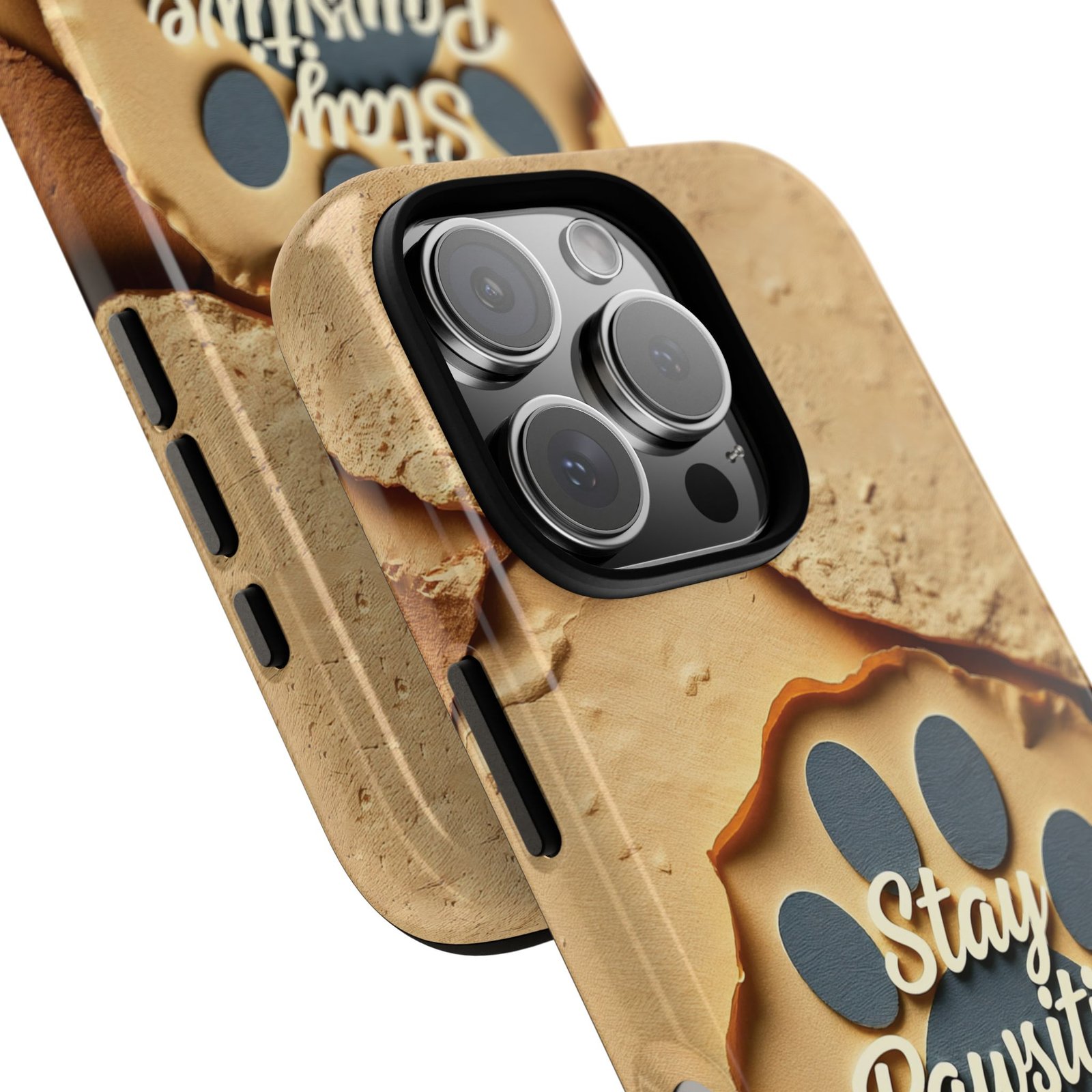 Stay Pawsitive Sand Paw Phone Case | Warm Earth-Tone Dog Lover Gift | Glossy Tough iPhone, Samsung & Pixel Cover - Image 122