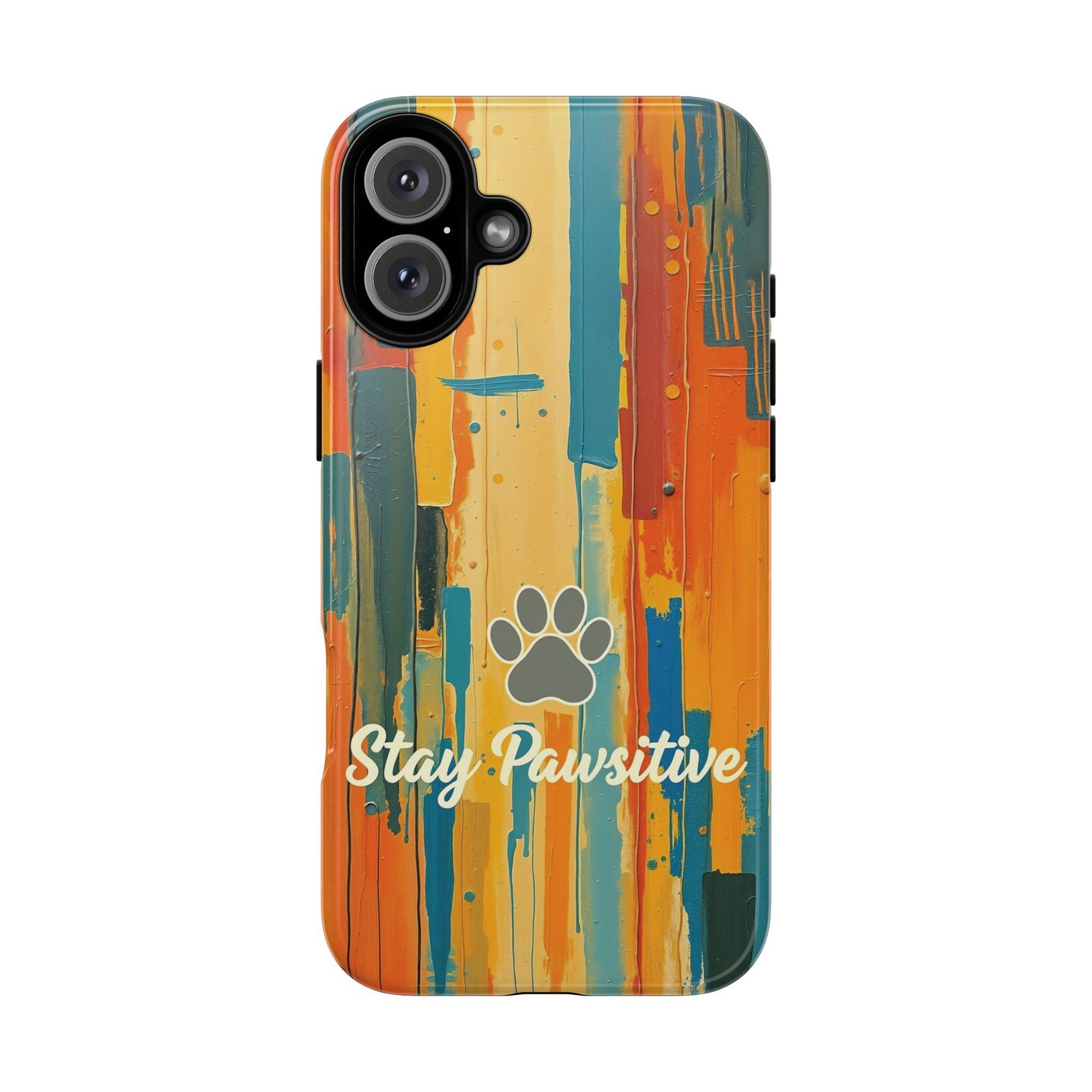 Stay Pawsitive Abstract Paw Phone Case | Dog Lover Gift | Glossy Tough iPhone, Samsung & Pixel Cover - Image 116