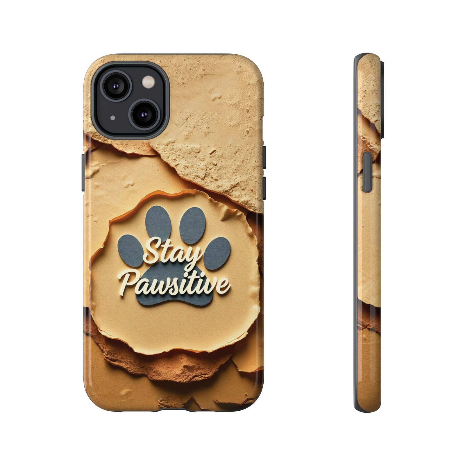 Stay Pawsitive Sand Paw Phone Case | Warm Earth-Tone Dog Lover Gift | Glossy Tough iPhone, Samsung & Pixel Cover - Image 53