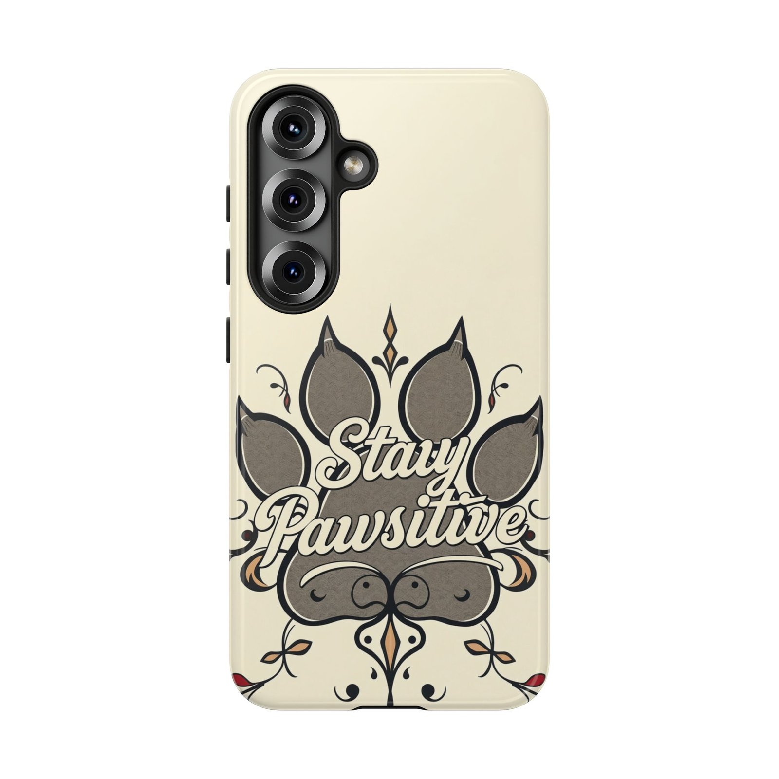 Stay Pawsitive Floral Paw Phone Case | Dog Lover Gift | Glossy Tough iPhone, Samsung & Pixel Cover - Image 158