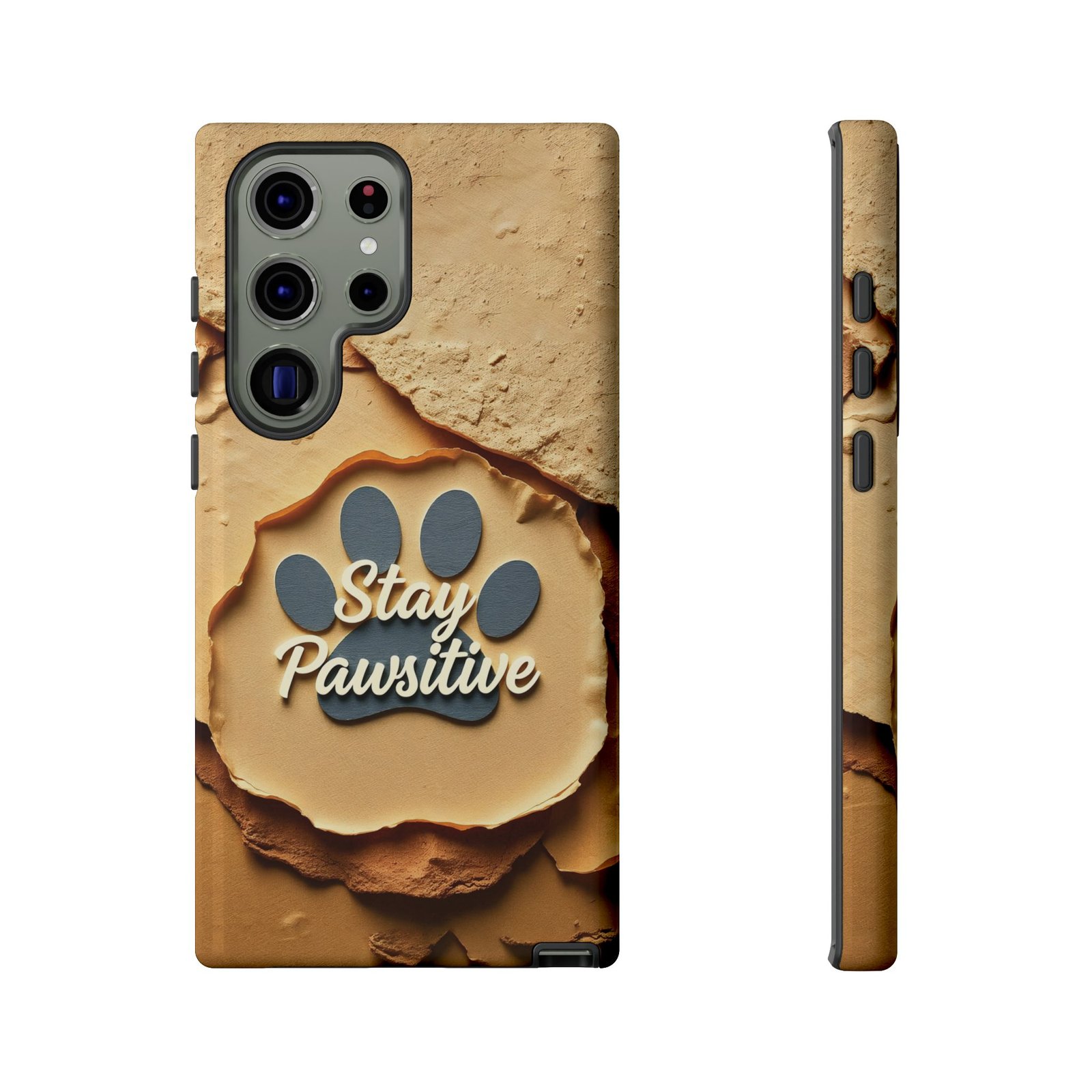 Stay Pawsitive Sand Paw Phone Case | Warm Earth-Tone Dog Lover Gift | Glossy Tough iPhone, Samsung & Pixel Cover - Image 69