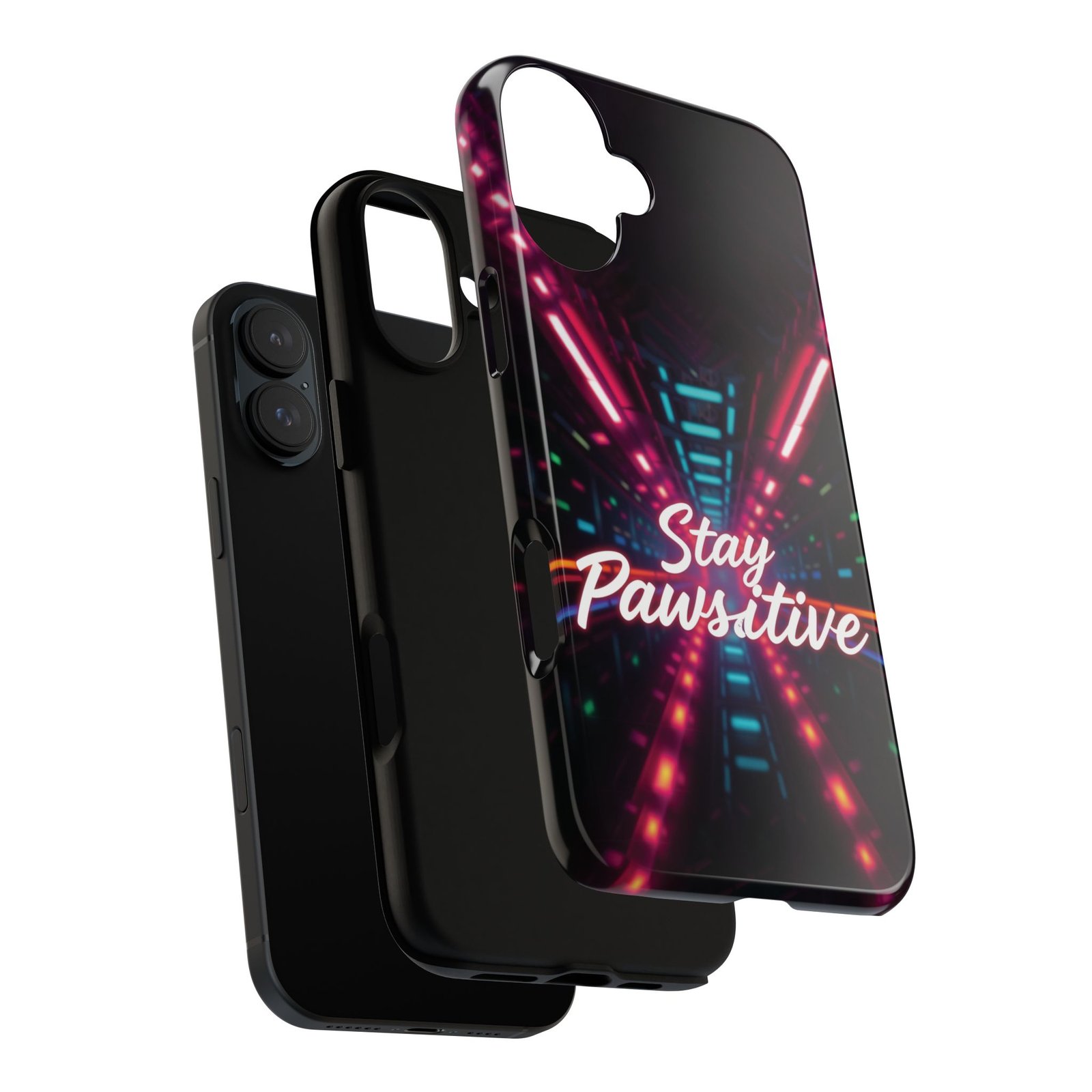 Stay Pawsitive Cyber Tunnel Phone Case | Futuristic Dog Lover Gift | Glossy Tough iPhone, Samsung & Pixel Cover - Image 118