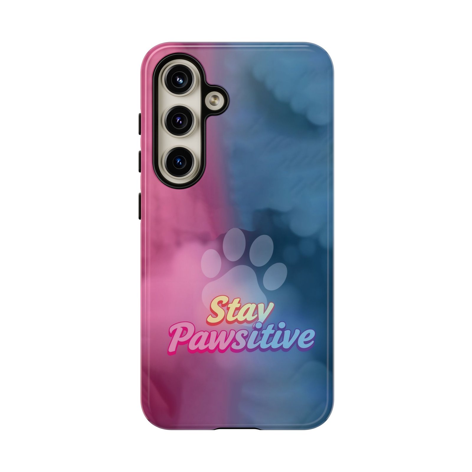 Stay Pawsitive Neon Paw Phone Case | Colorful Dog Lover Gift | Glossy Tough iPhone, Samsung & Pixel Cover - Image 92