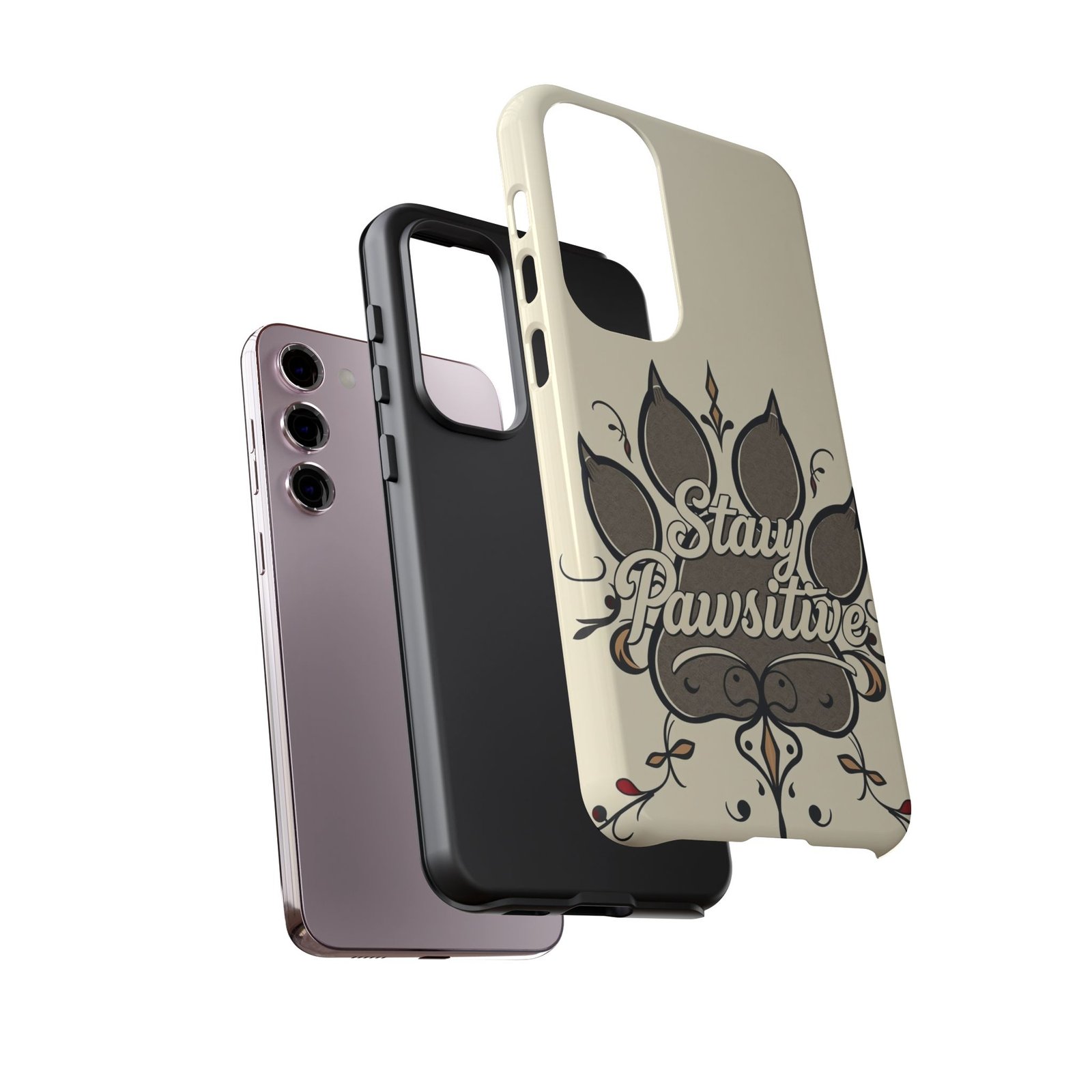 Stay Pawsitive Floral Paw Phone Case | Dog Lover Gift | Glossy Tough iPhone, Samsung & Pixel Cover - Image 66
