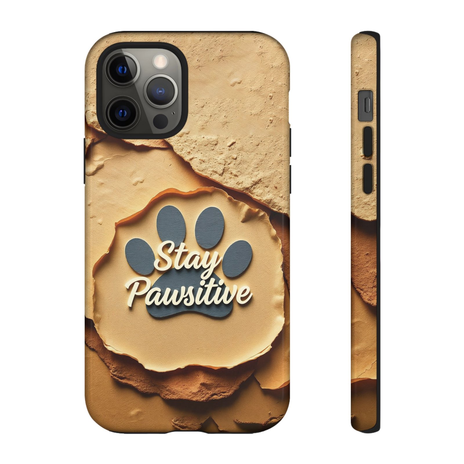 Stay Pawsitive Sand Paw Phone Case | Warm Earth-Tone Dog Lover Gift | Glossy Tough iPhone, Samsung & Pixel Cover - Image 17