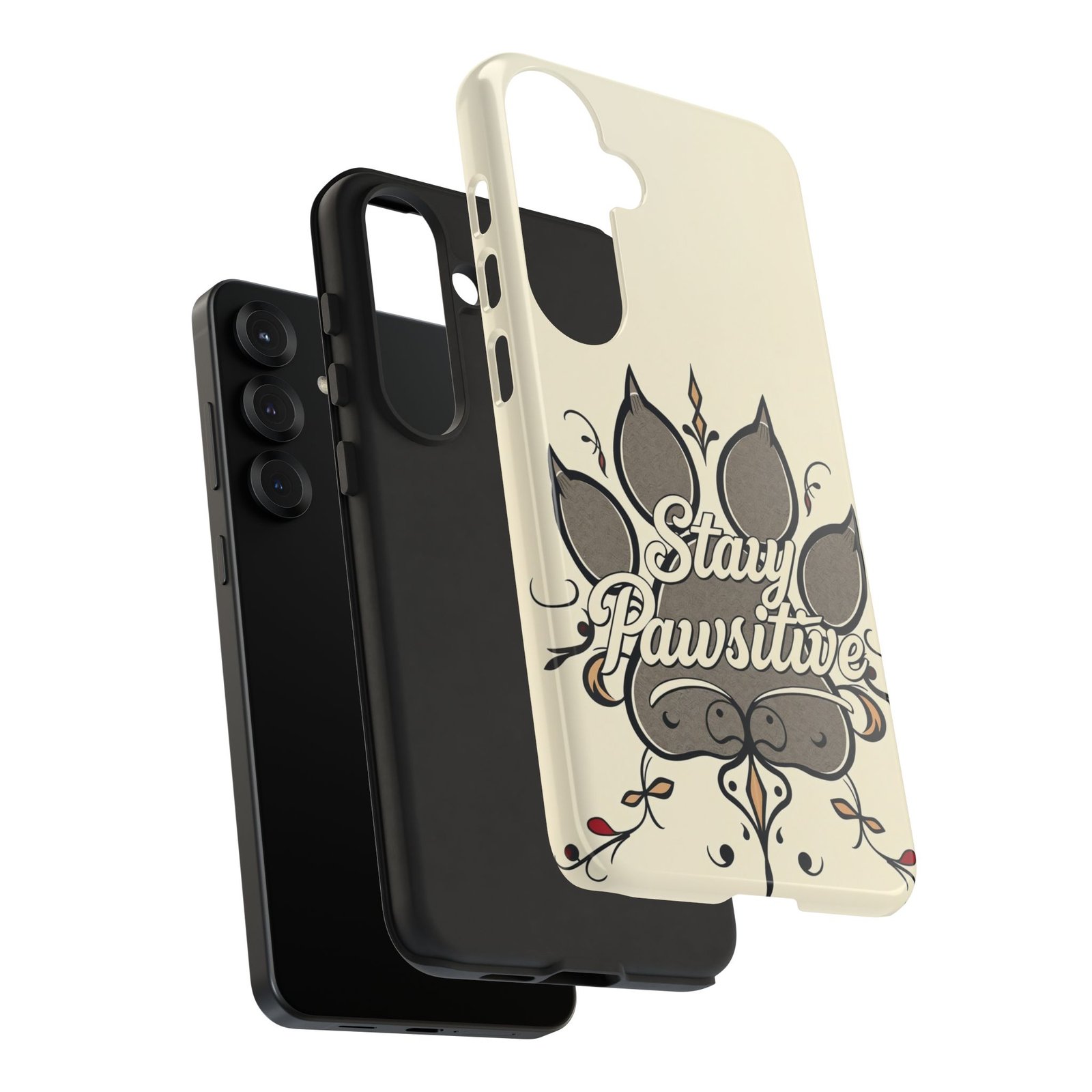 Stay Pawsitive Floral Paw Phone Case | Dog Lover Gift | Glossy Tough iPhone, Samsung & Pixel Cover - Image 165