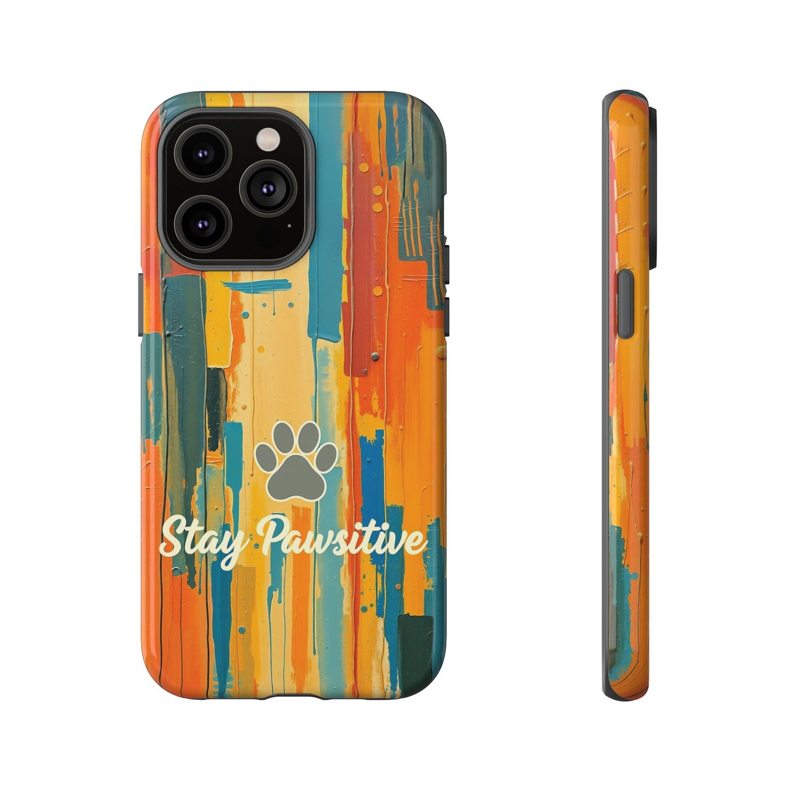 Stay Pawsitive Abstract Paw Phone Case | Dog Lover Gift | Glossy Tough iPhone, Samsung & Pixel Cover - Image 56