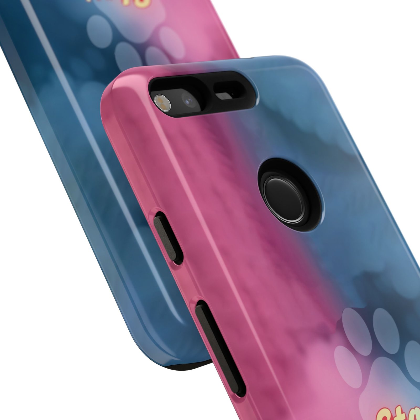 Stay Pawsitive Neon Paw Phone Case | Colorful Dog Lover Gift | Glossy Tough iPhone, Samsung & Pixel Cover - Image 153