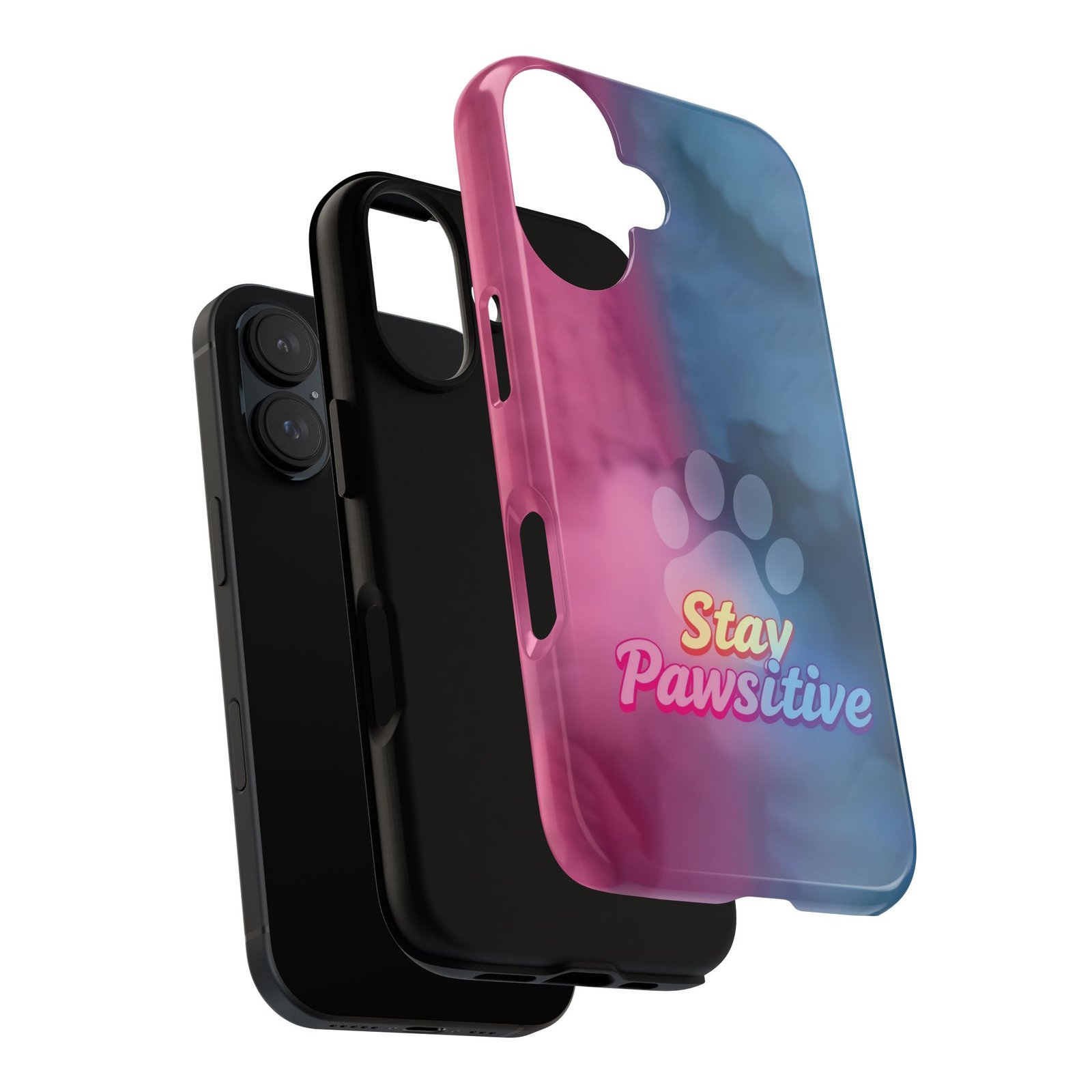 Stay Pawsitive Neon Paw Phone Case | Colorful Dog Lover Gift | Glossy Tough iPhone, Samsung & Pixel Cover - Image 114
