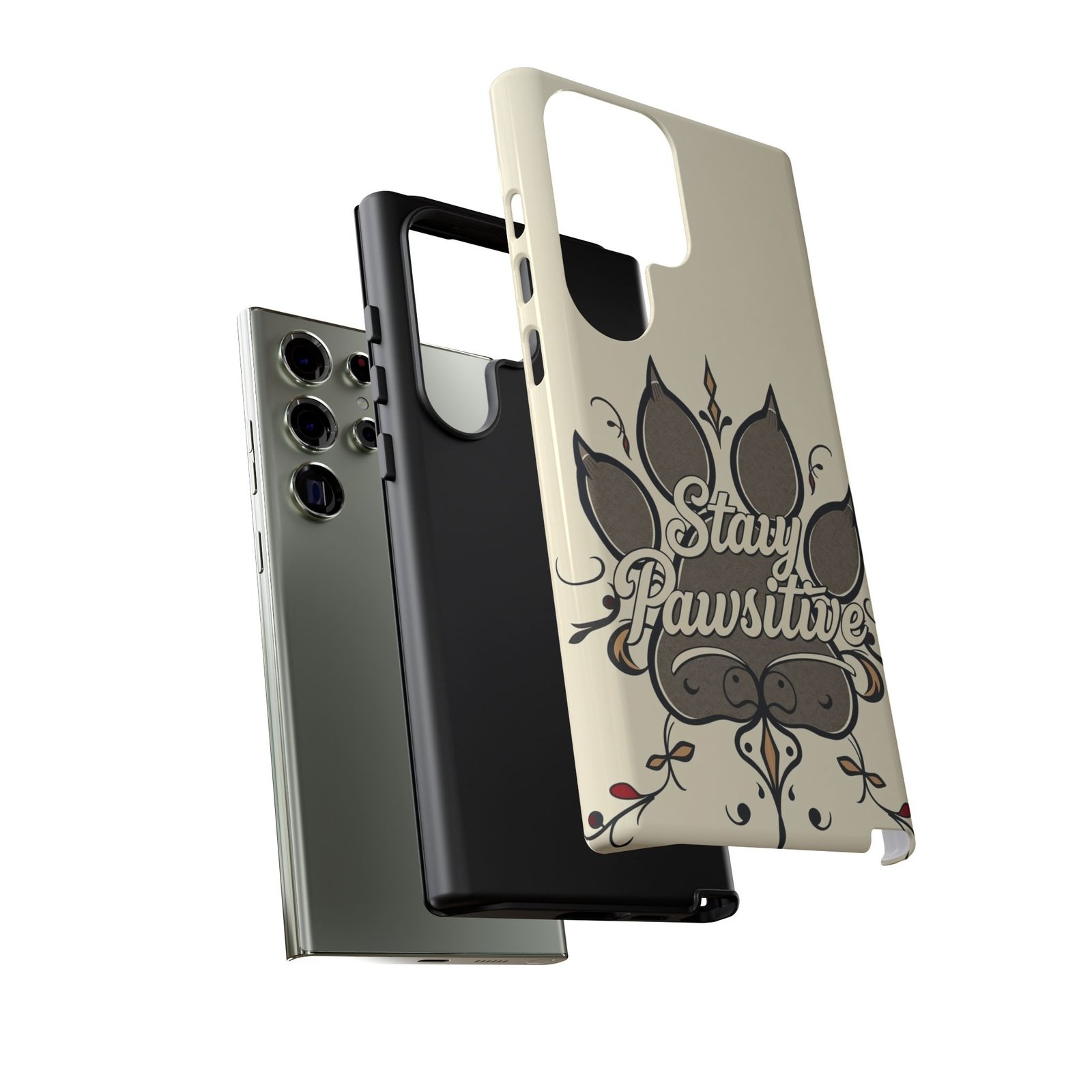 Stay Pawsitive Floral Paw Phone Case | Dog Lover Gift | Glossy Tough iPhone, Samsung & Pixel Cover - Image 70