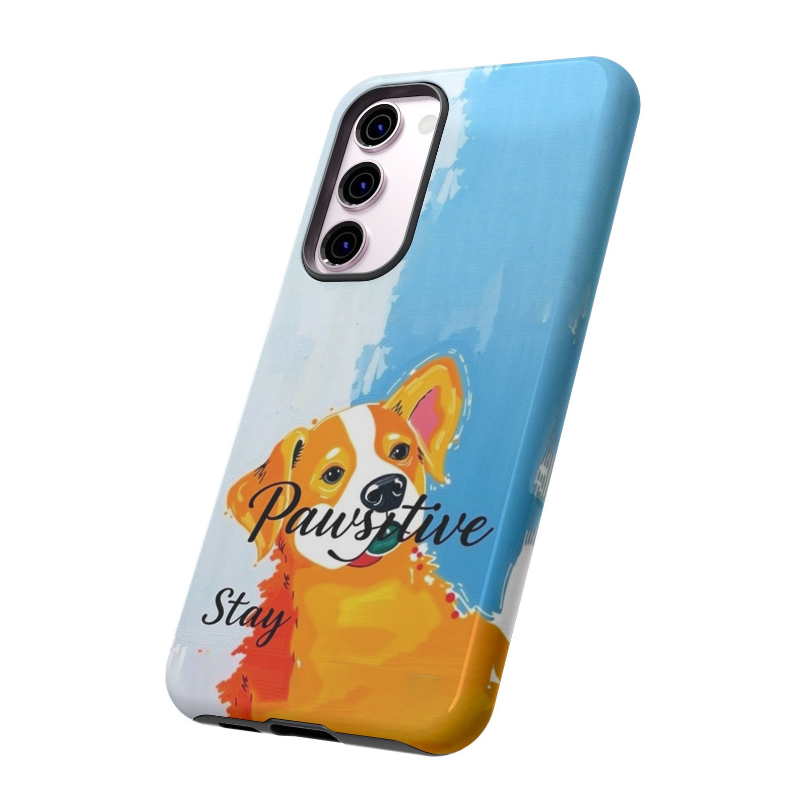 Stay Pawsitive Corgi Phone Case | Funny Dog Mom Gift, Cute Pet Lover iPhone & Samsung Cover | CleoCloudy™ Glossy Protective Case - Image 65