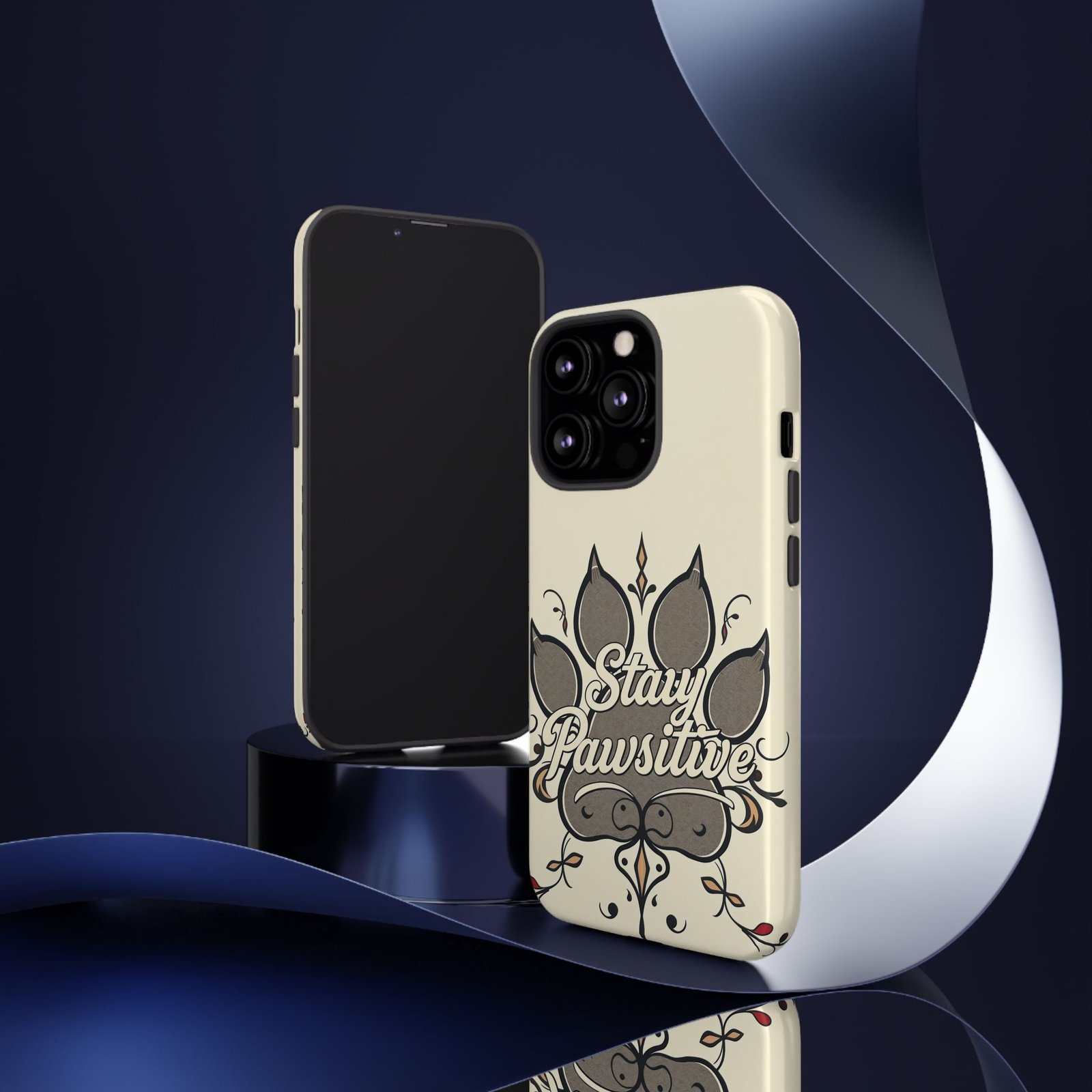 Stay Pawsitive Floral Paw Phone Case | Dog Lover Gift | Glossy Tough iPhone, Samsung & Pixel Cover - Image 23