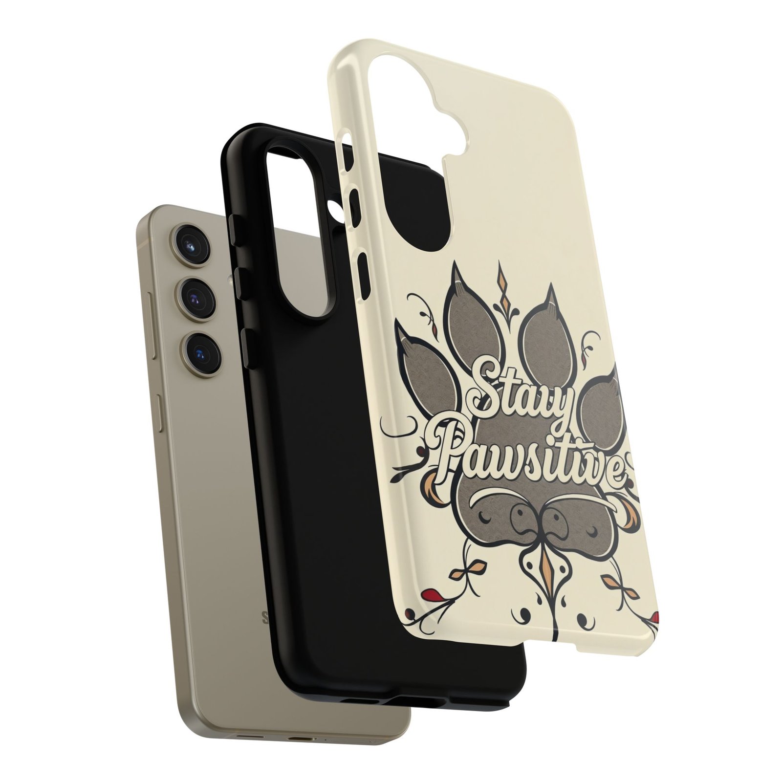 Stay Pawsitive Floral Paw Phone Case | Dog Lover Gift | Glossy Tough iPhone, Samsung & Pixel Cover - Image 95