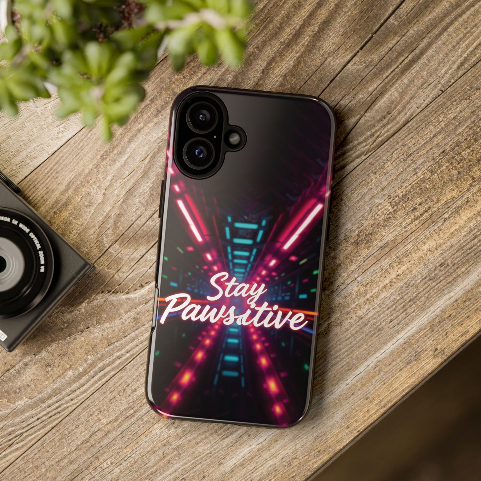 Stay Pawsitive Cyber Tunnel Phone Case | Futuristic Dog Lover Gift | Glossy Tough iPhone, Samsung & Pixel Cover - Image 119