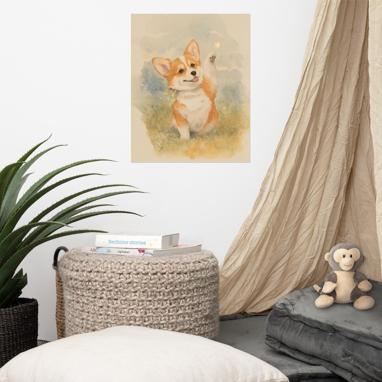 Museum Quality Corgi Art Print “Dream” | Dog Nursery & Farmhouse Decor | Giclée Poster CleoCloudy™ - Image 4