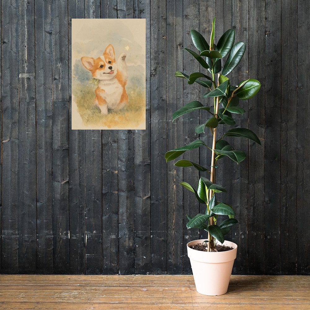 Museum Quality Corgi Art Print “Dream” | Dog Nursery & Farmhouse Decor | Giclée Poster CleoCloudy™ - Image 3