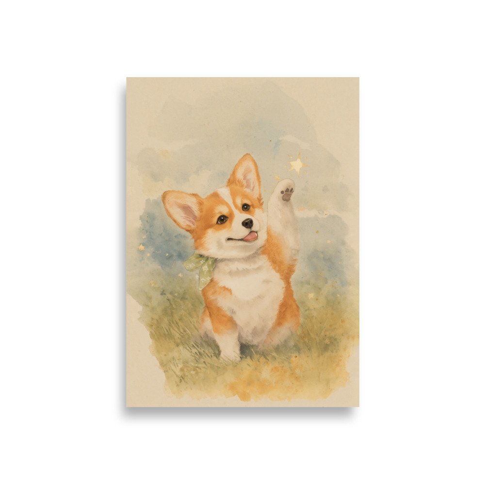 Museum Quality Corgi Art Print “Dream” | Dog Nursery & Farmhouse Decor | Giclée Poster CleoCloudy™