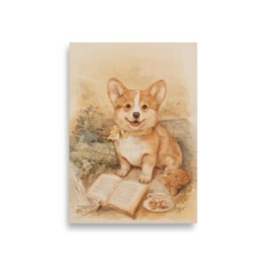 Museum Quality Corgi Art Print “Grow” | Dog Nursery & Farmhouse Decor | Giclée Poster CleoCloudy™