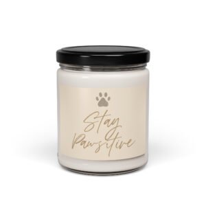 Stay Pawsitive Candle | Funny Dog Mom Gift | Scented Soy Candle 9oz | White Sage & Lavender | CleoCloudy™