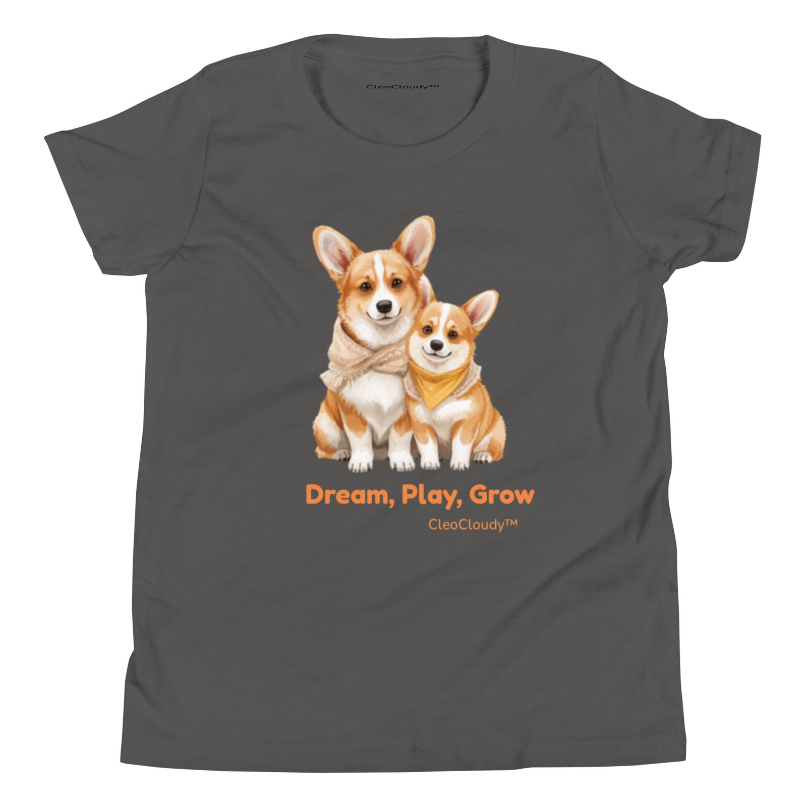 Corgi Dog Kids T-Shirt | Cute Dog Graphic Tee | Youth Bella+Canvas 3001Y | Gift for Kids & Families | CleoCloudy™