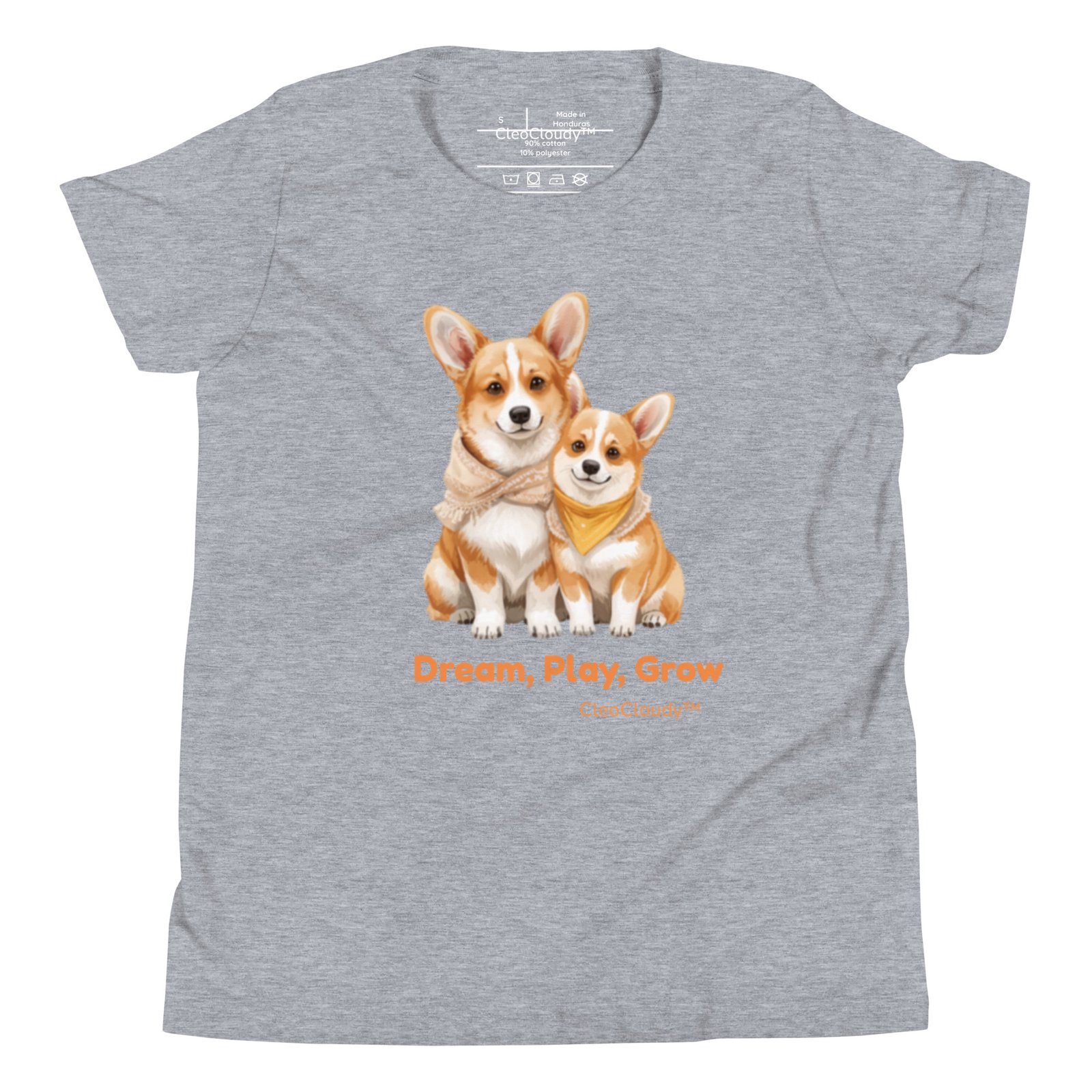Corgi Dog Kids T-Shirt | Cute Dog Graphic Tee | Youth Bella+Canvas 3001Y | Gift for Kids & Families | CleoCloudy™ - Image 2