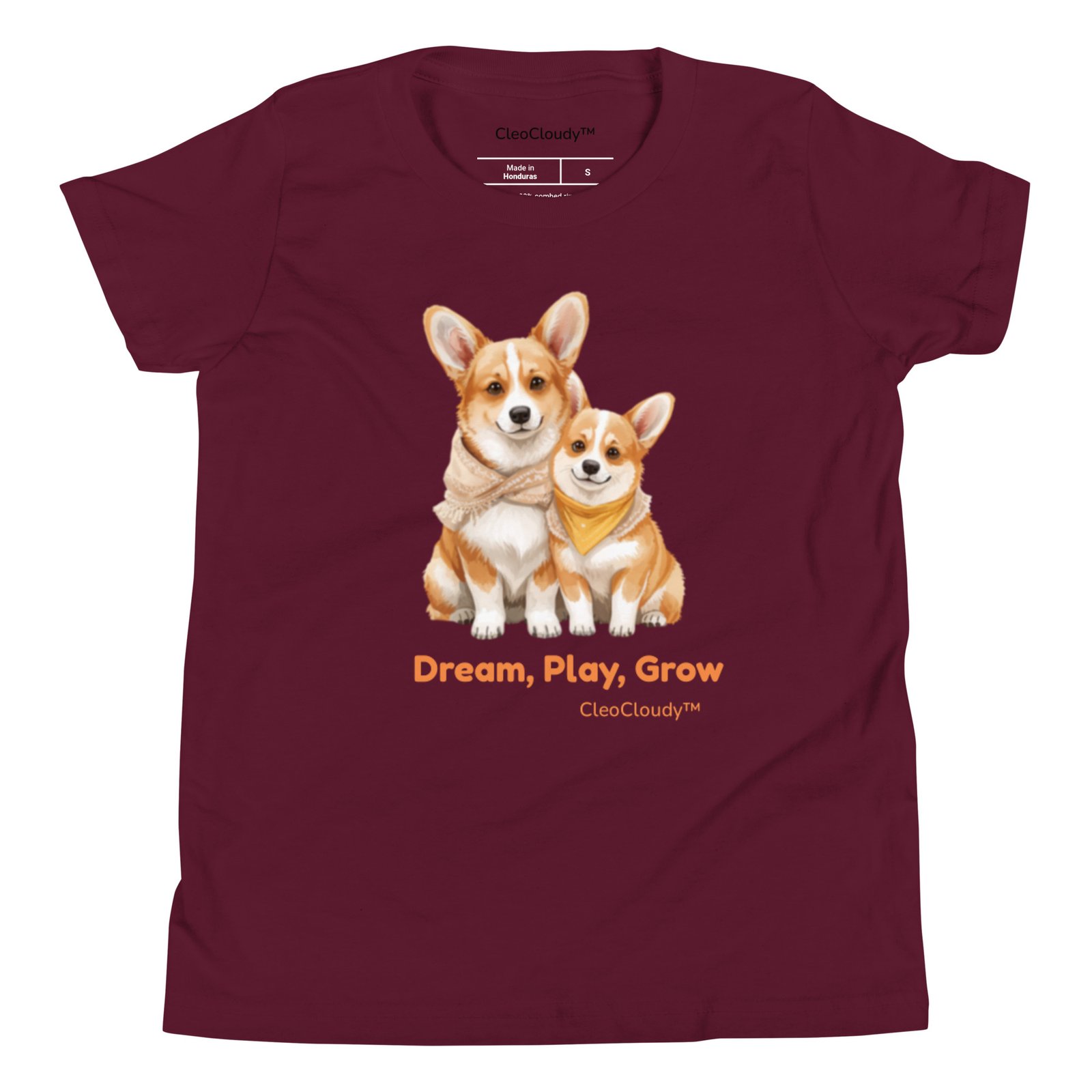 Corgi Dog Kids T-Shirt | Cute Dog Graphic Tee | Youth Bella+Canvas 3001Y | Gift for Kids & Families | CleoCloudy™ - Image 11