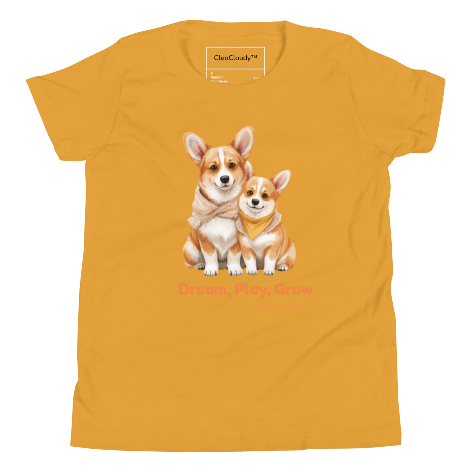 Corgi Dog Kids T-Shirt | Cute Dog Graphic Tee | Youth Bella+Canvas 3001Y | Gift for Kids & Families | CleoCloudy™ - Image 12