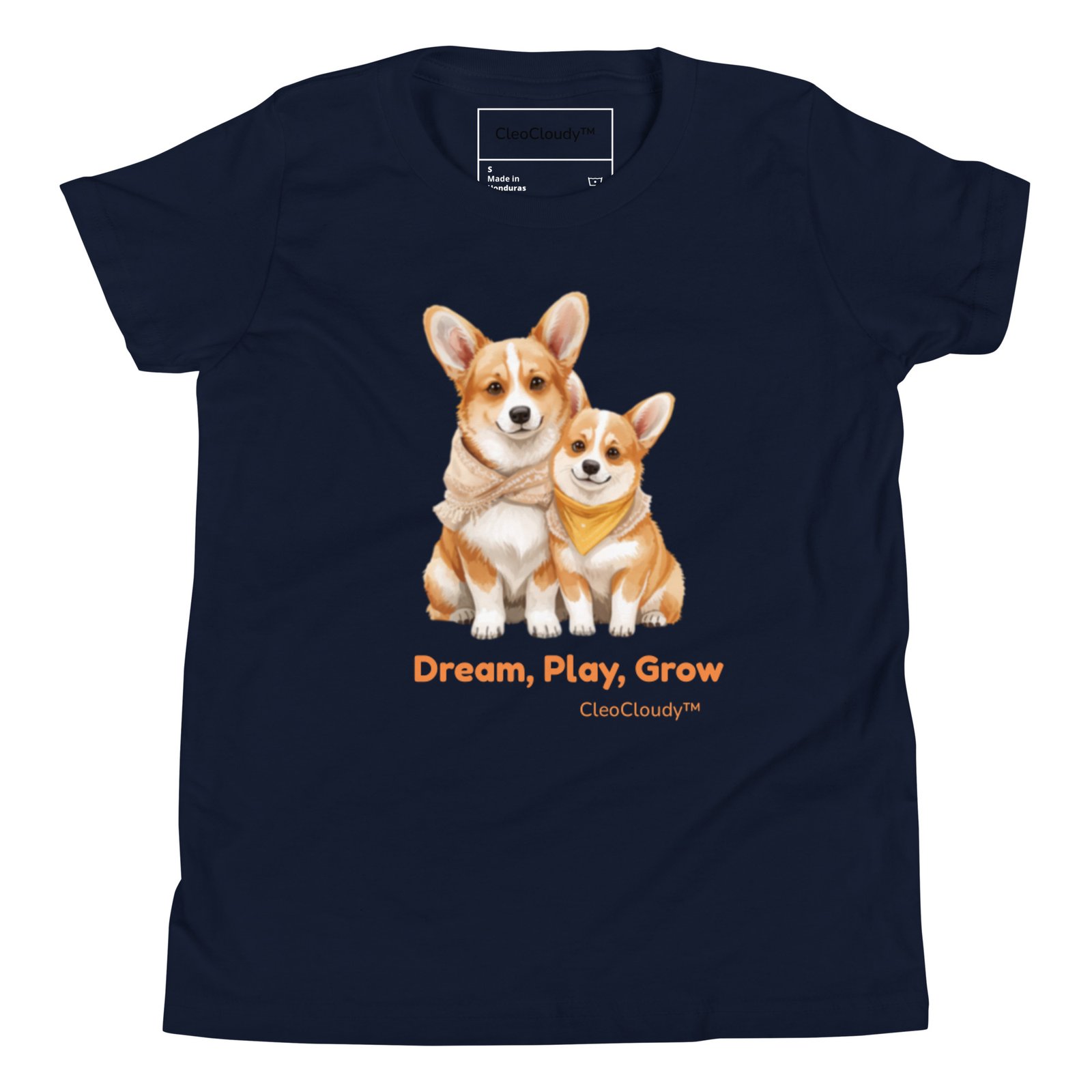 Corgi Dog Kids T-Shirt | Cute Dog Graphic Tee | Youth Bella+Canvas 3001Y | Gift for Kids & Families | CleoCloudy™ - Image 13