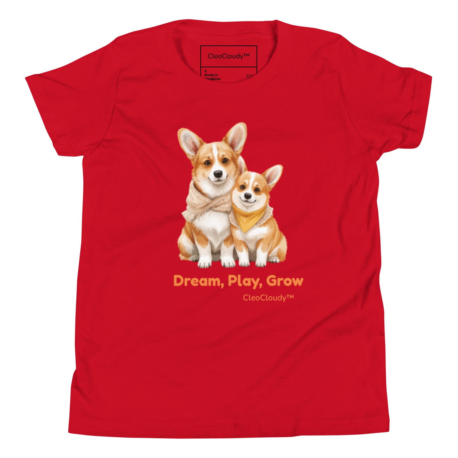 Corgi Dog Kids T-Shirt | Cute Dog Graphic Tee | Youth Bella+Canvas 3001Y | Gift for Kids & Families | CleoCloudy™ - Image 15