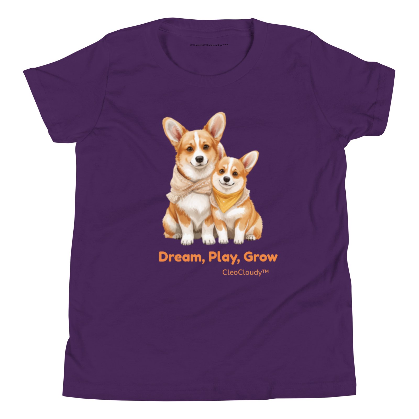 Corgi Dog Kids T-Shirt | Cute Dog Graphic Tee | Youth Bella+Canvas 3001Y | Gift for Kids & Families | CleoCloudy™ - Image 16