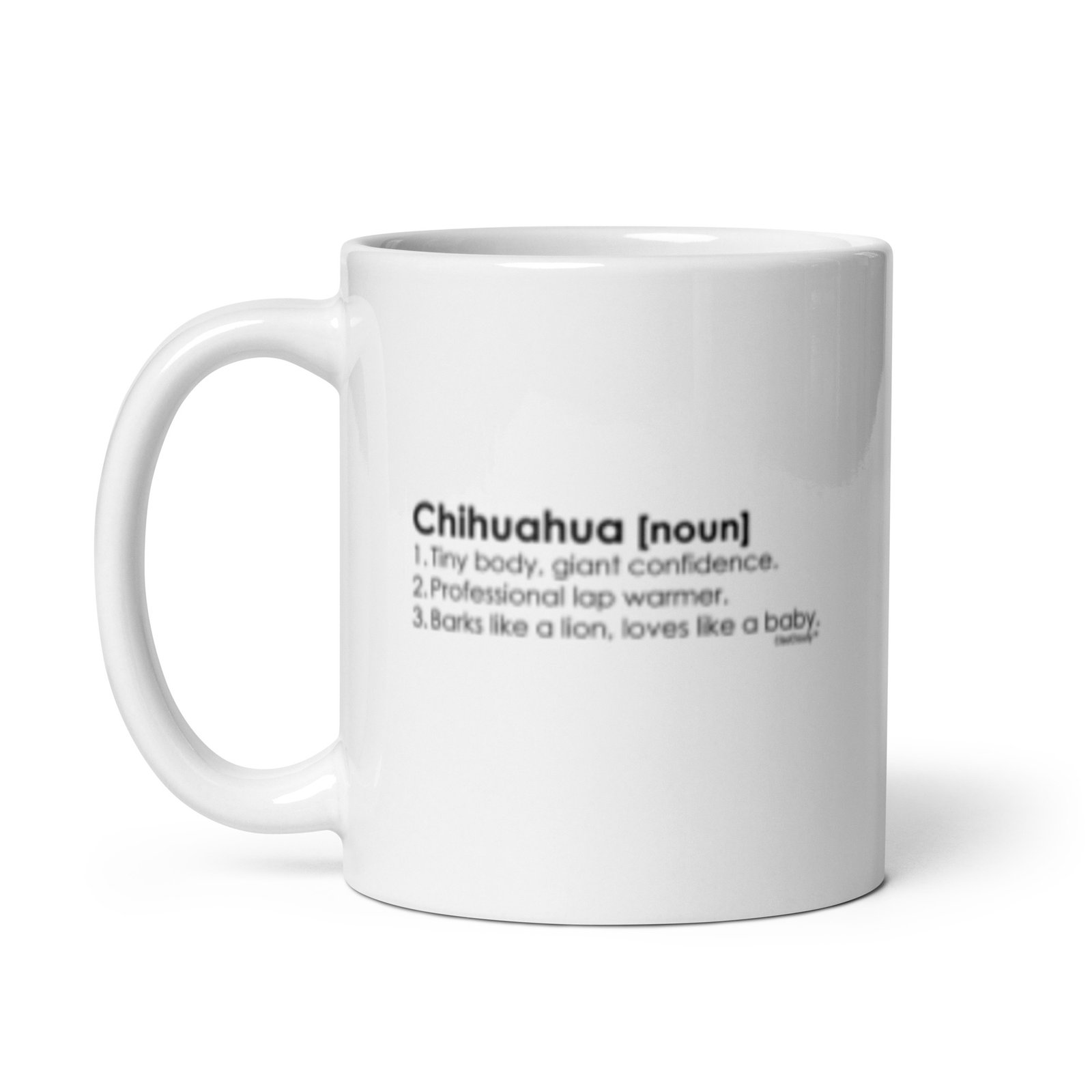 Chihuahua Definition Mug | Personalized Minimalist Dog Lover Gift | Black & White Custom Mug by CleoCloudy™ - Image 3