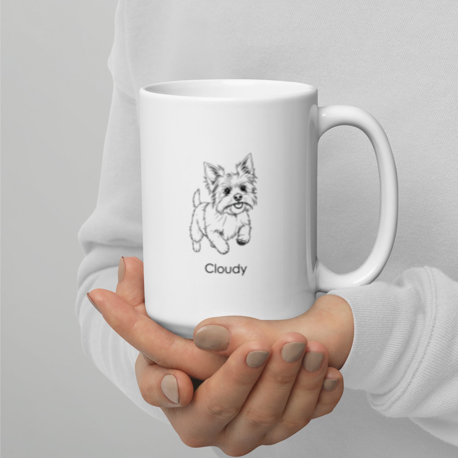 Yorkie Definition Mug | Personalized Minimalist Dog Lover Gift | Black & White Custom Mug by CleoCloudy™ - Image 6