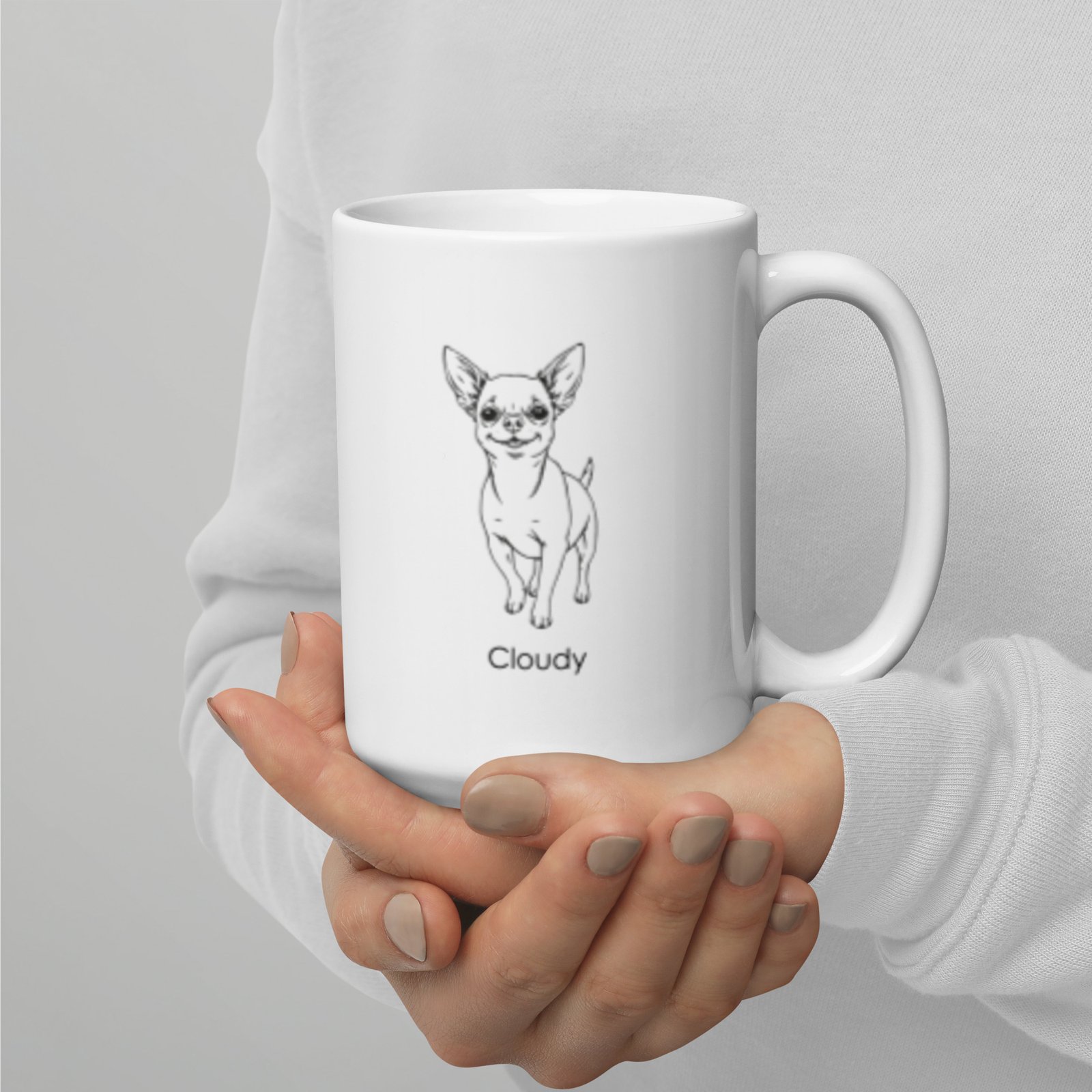 Chihuahua Definition Mug | Personalized Minimalist Dog Lover Gift | Black & White Custom Mug by CleoCloudy™ - Image 7